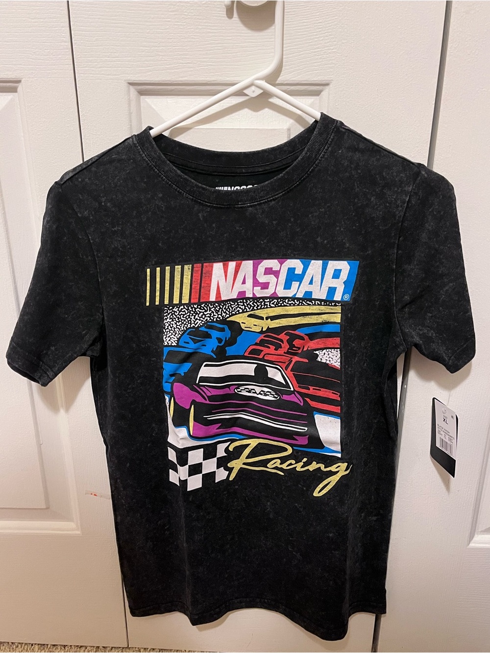 Official Nascar Short Sleeve Tee with Multicolor Racing Graphic